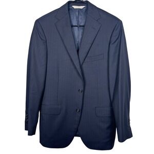 Samuelsohn Collection Men's Navy Blue Wool Blend Suit Jacket Blazer